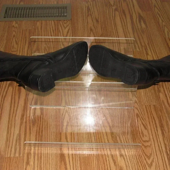 FRANCO SARTO Leather Black Wide Calf Riding Boots - Picture 4 of 4